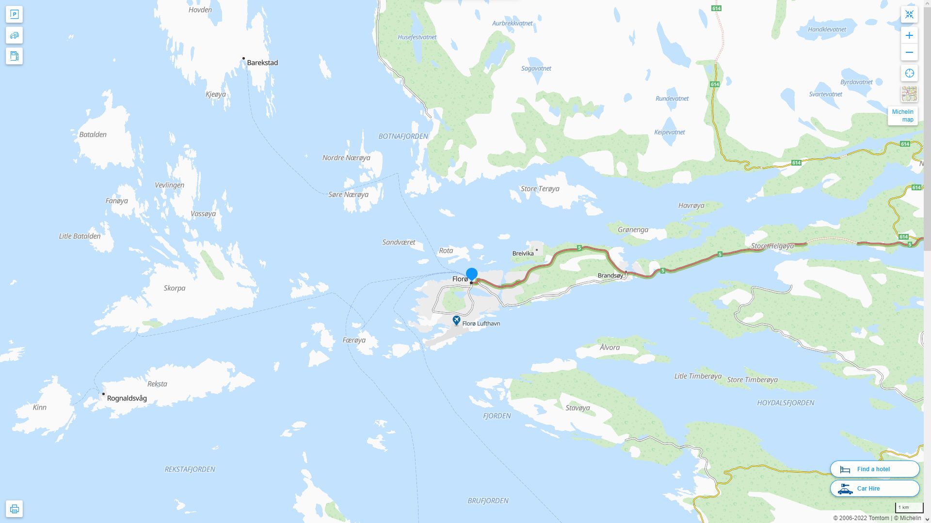 Floro Norvege Autoroute et carte routiere